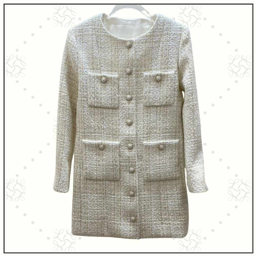 LONG SLEEVE TWEED DRESS
