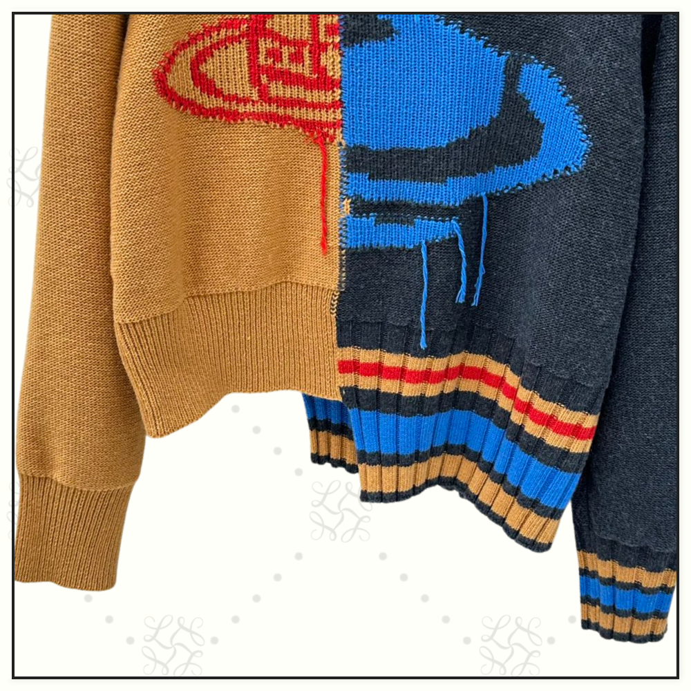 HALF & HALF INTARSIA KNIT JUMPER
