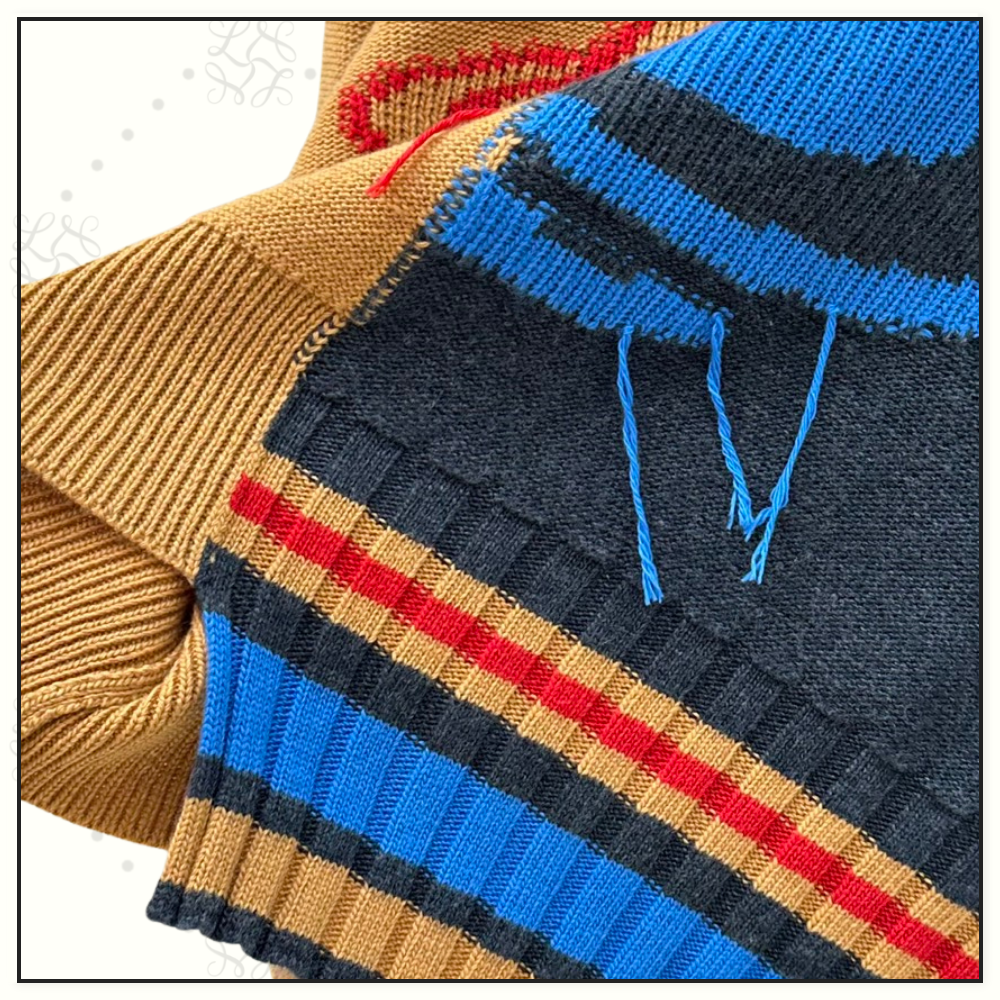 HALF & HALF INTARSIA KNIT JUMPER