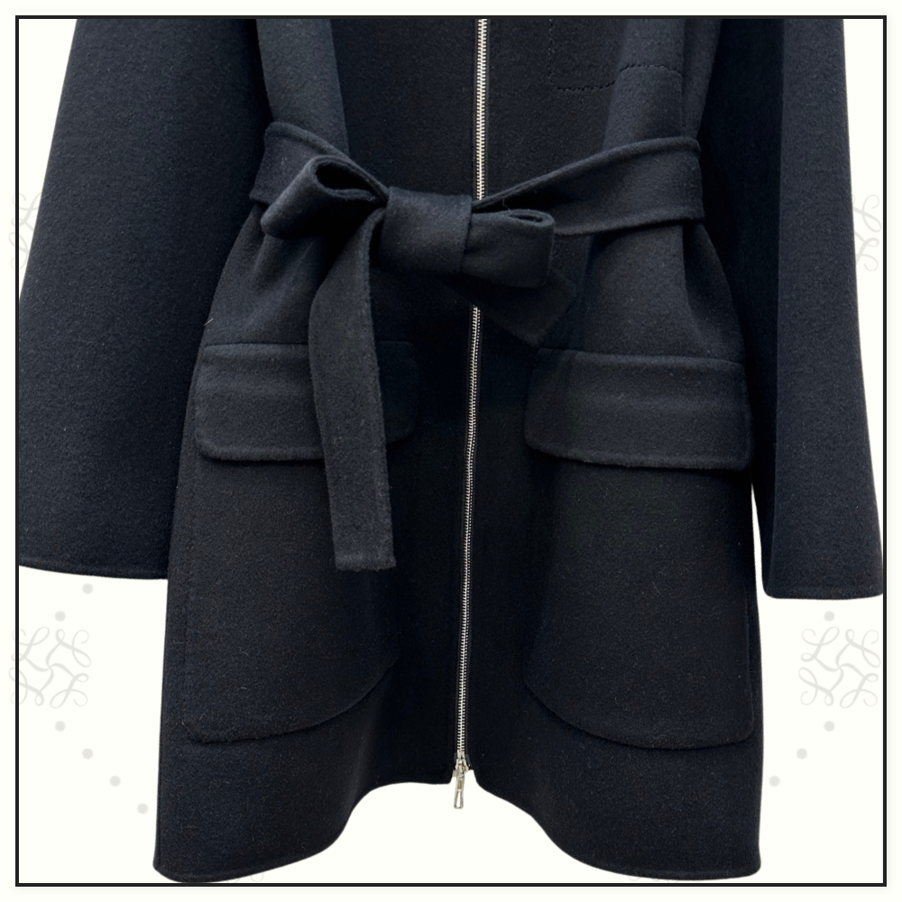 CASHMERE ZIP FRONT COAT