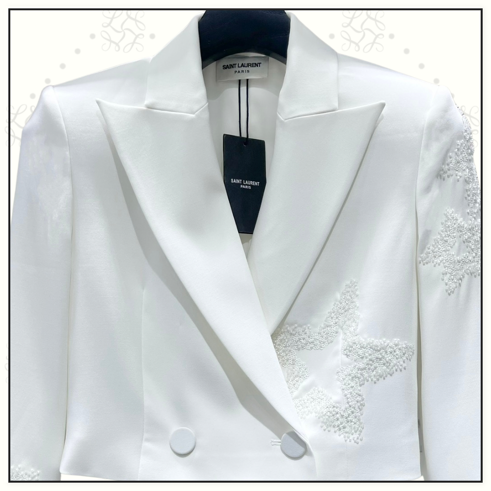 SEQUIN STAR EMBELLISHMENTS CROPPED BLAZER & SHORT