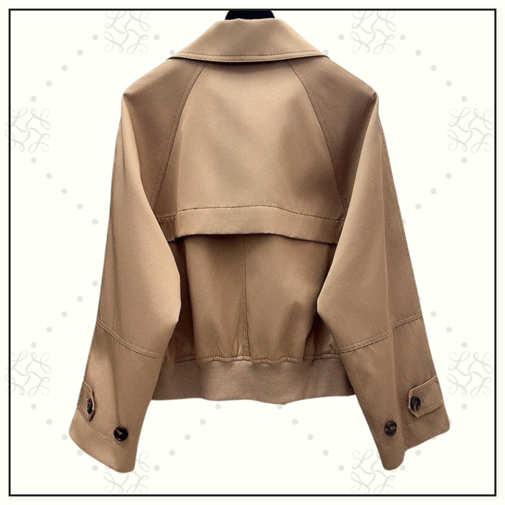 CROPPED COTTON BLEND GABARDINE JACKET