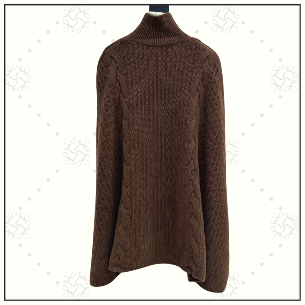 WOOL HIGH NECK PONCHO