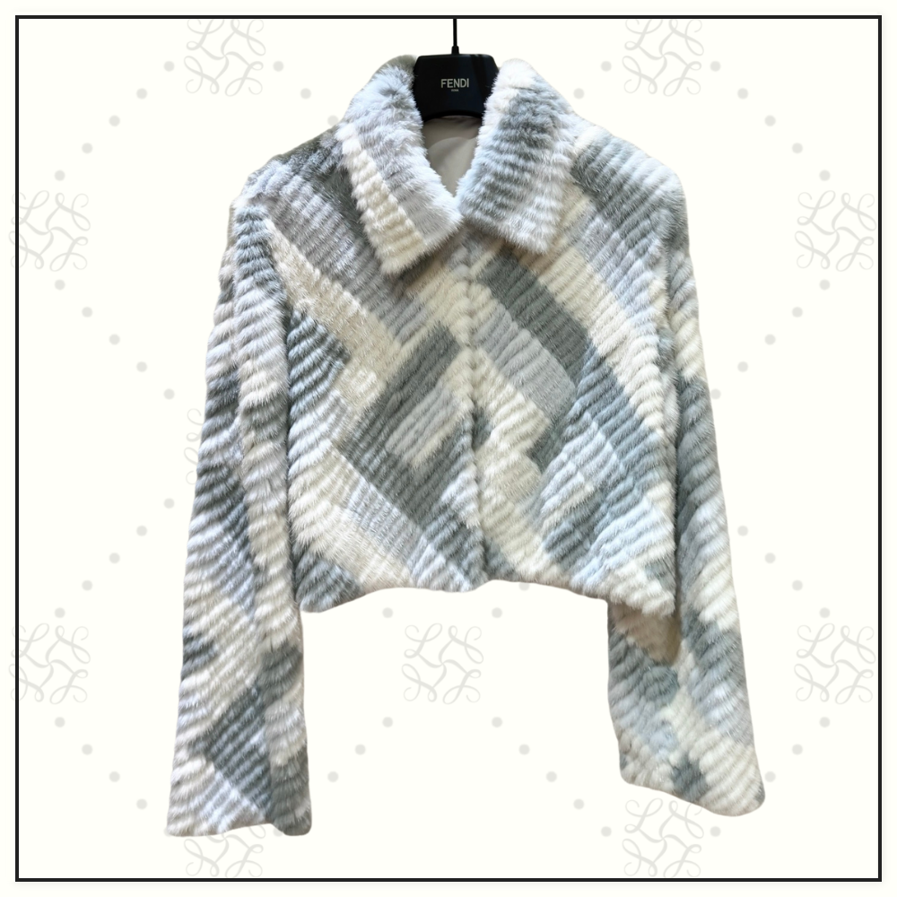 MINK FUR JACKET WITH FENDI PATTERN
