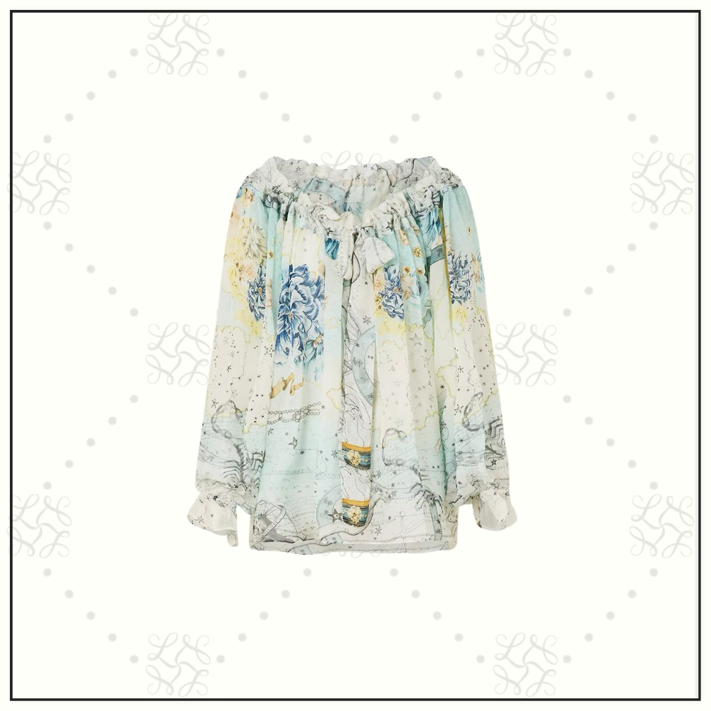 GATHERED BLOUSE & TIERED SKIRT