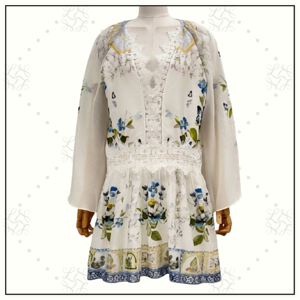 SHORT DRESS WITH DROPPED WAIST