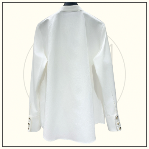 RUFFLED POPLIN SHIRT