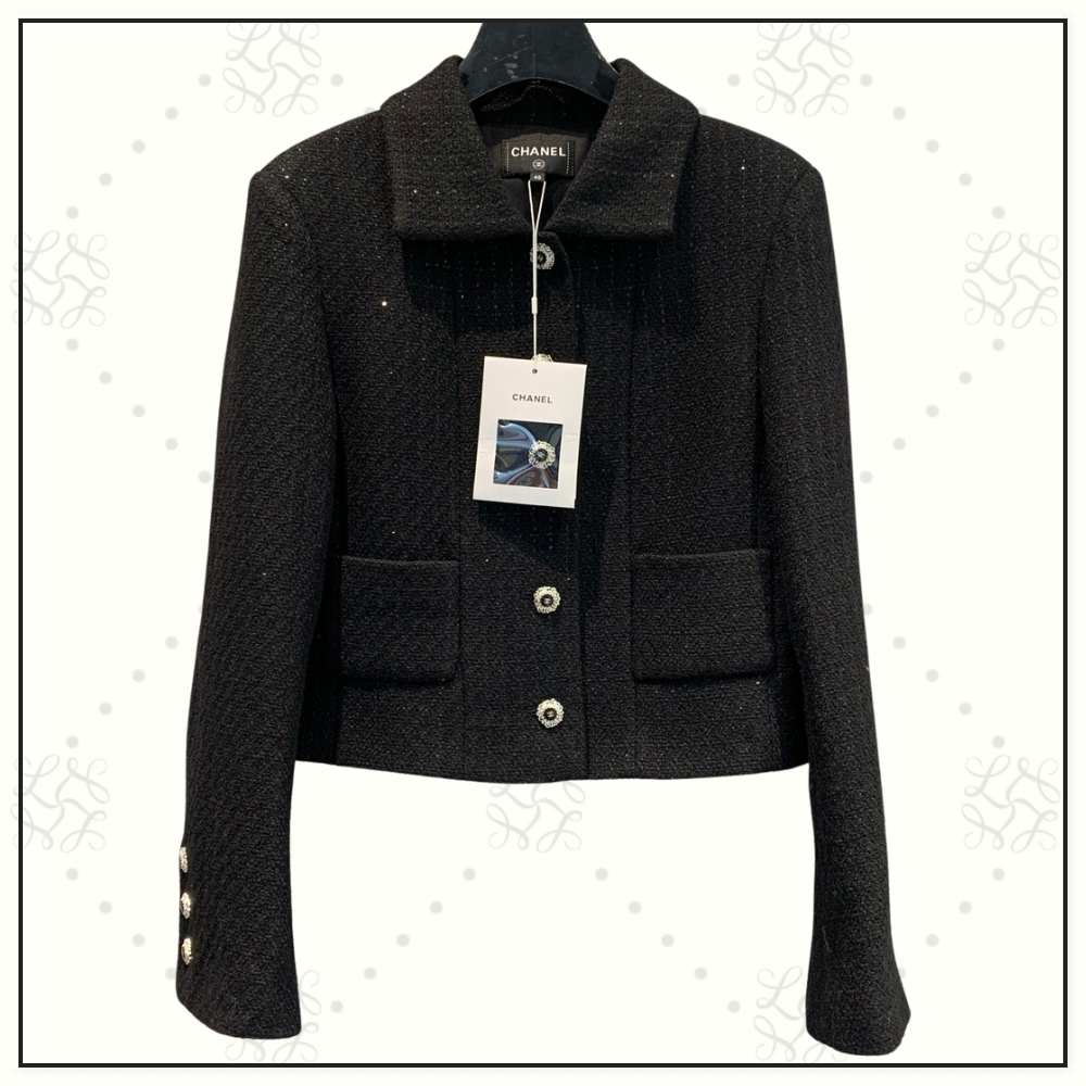 GLITTERED WOOL TWEED JACKET