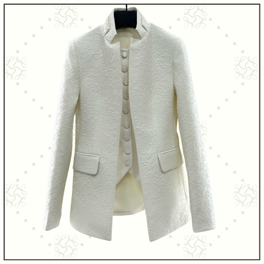 TAILORED JACQUARD BLAZER WITH WAISTCOAT  & TROUSERS