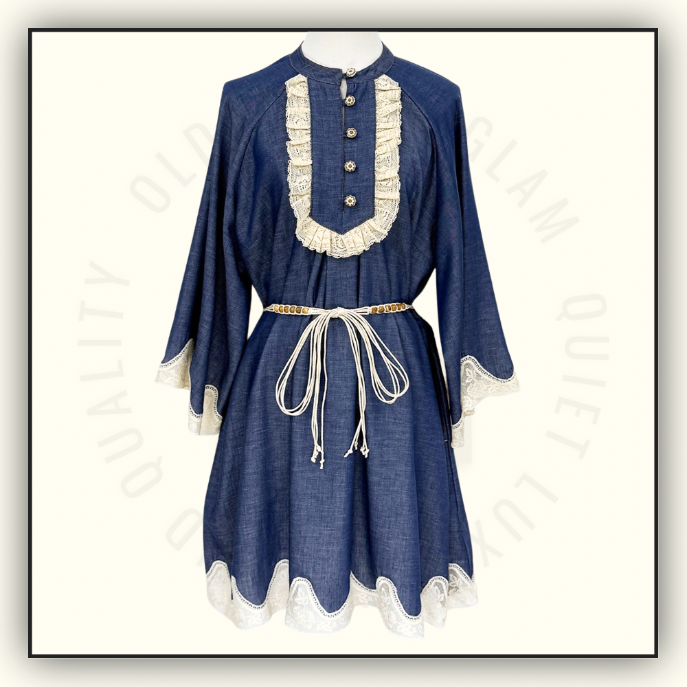 AWAKEN BELTED DENIM MINI DRESS