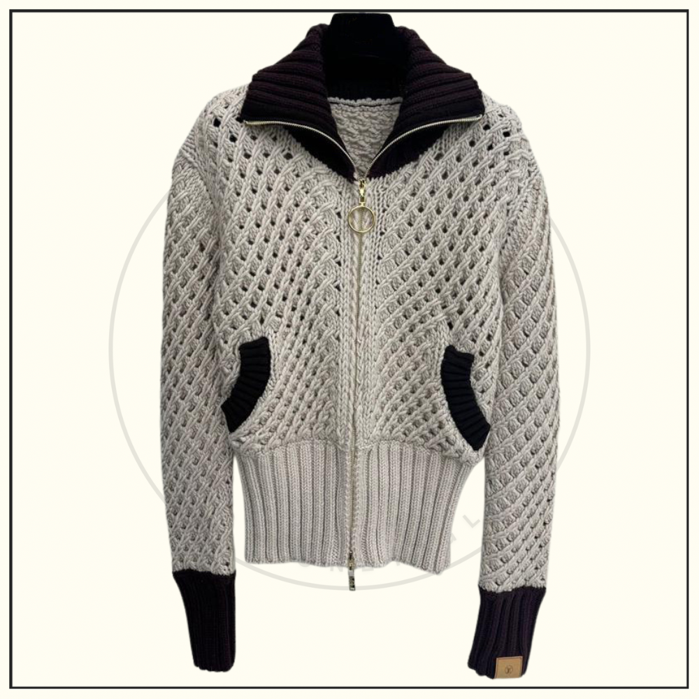 COLOR BLOCKED KNIT JACKET