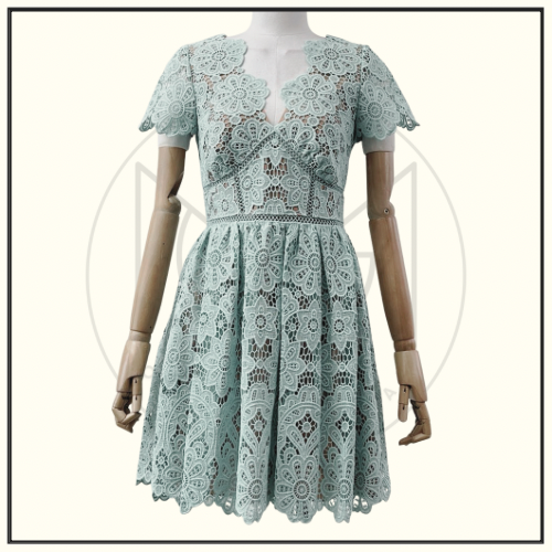 GUIPURE LACE MINI DRESS