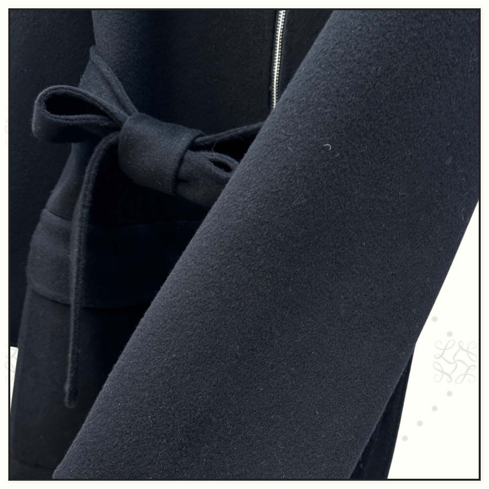 CASHMERE ZIP FRONT COAT