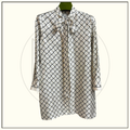 TIE NECK SILK MINI DRESS