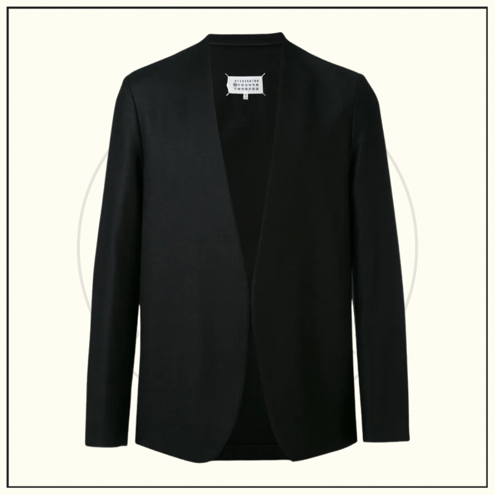 VIRGIN WOOL COLLARLESS BLAZER