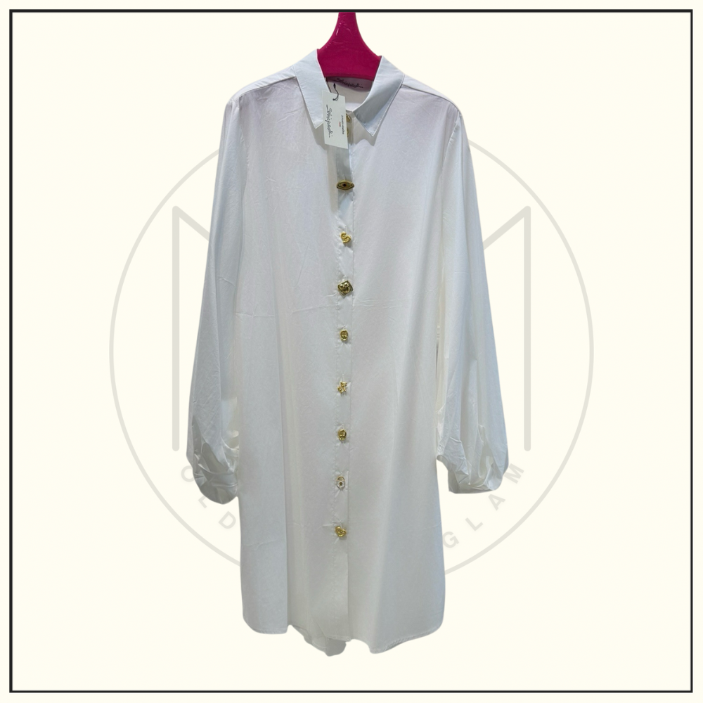 BALLOON SLEEVE SHIRT DRESS