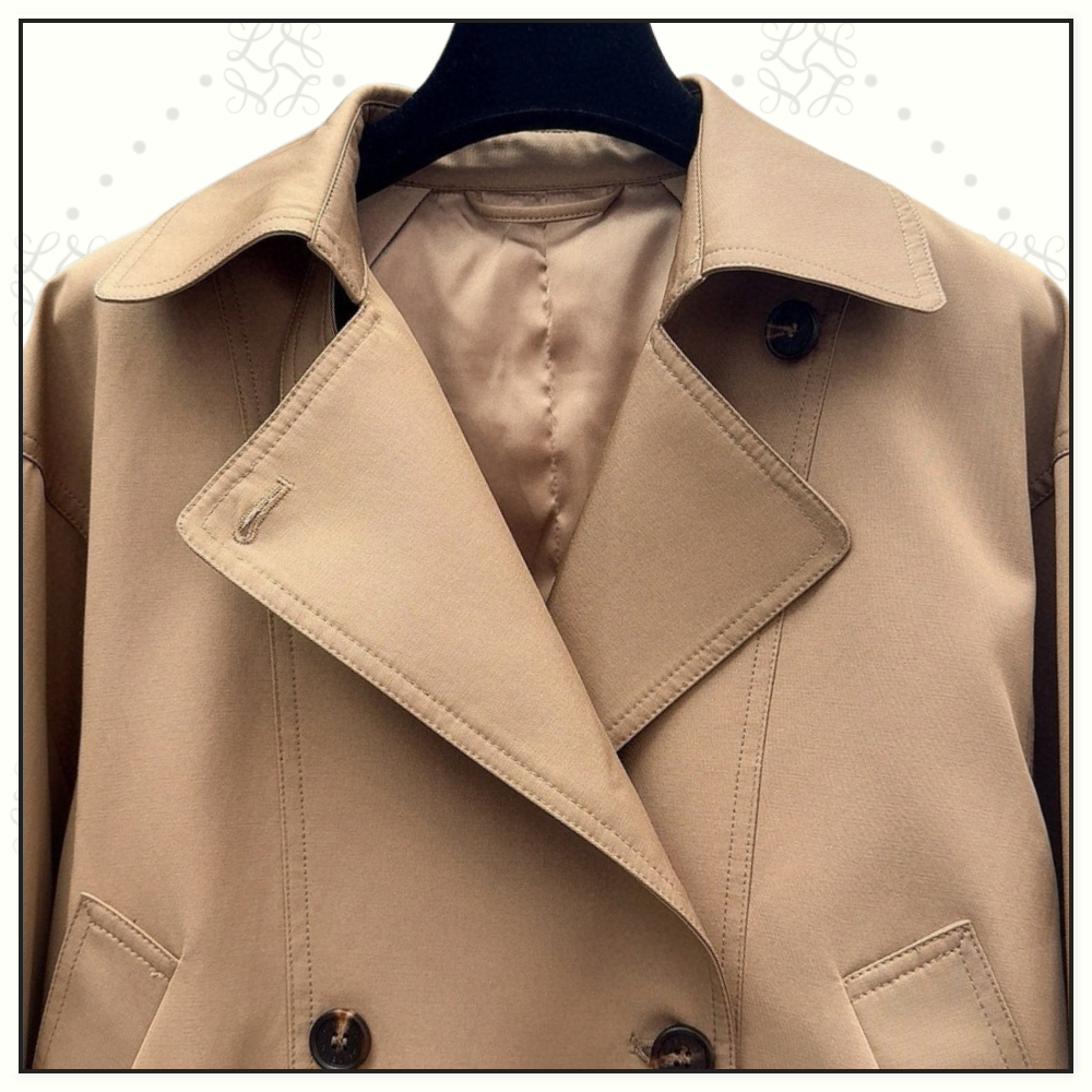 CROPPED COTTON BLEND GABARDINE JACKET