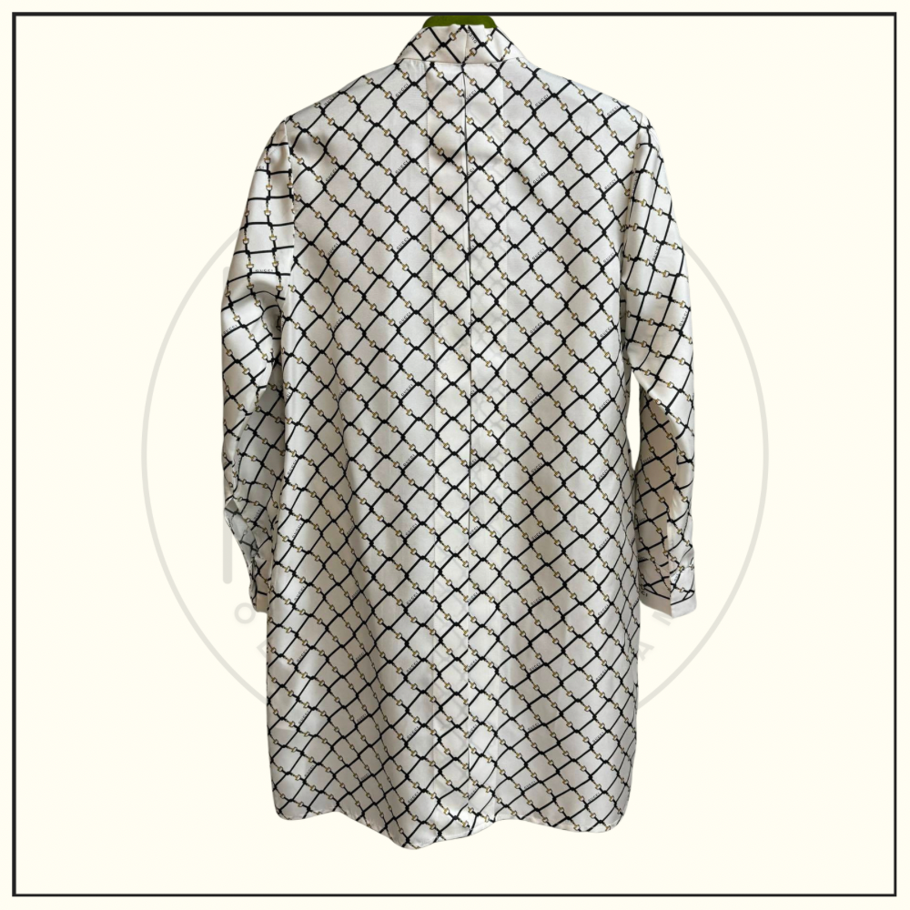 TIE NECK SILK MINI DRESS