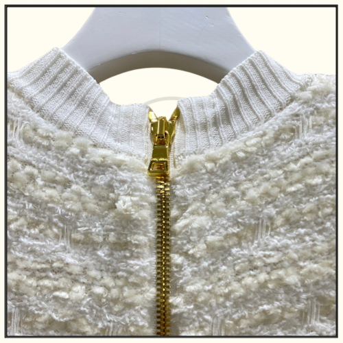 BUTTON EMBELLISHED TWEED MINI DRESS