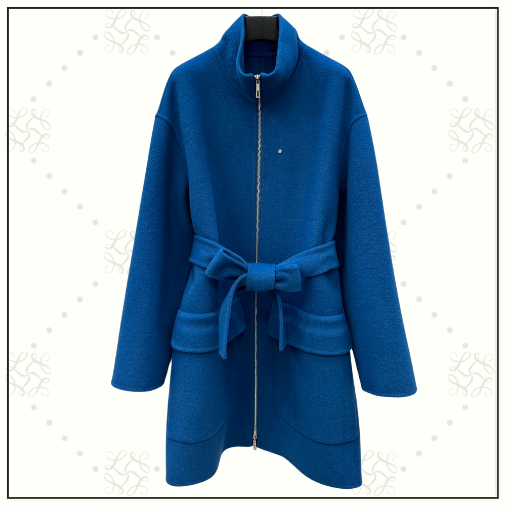 CASHMERE ZIP FRONT COAT