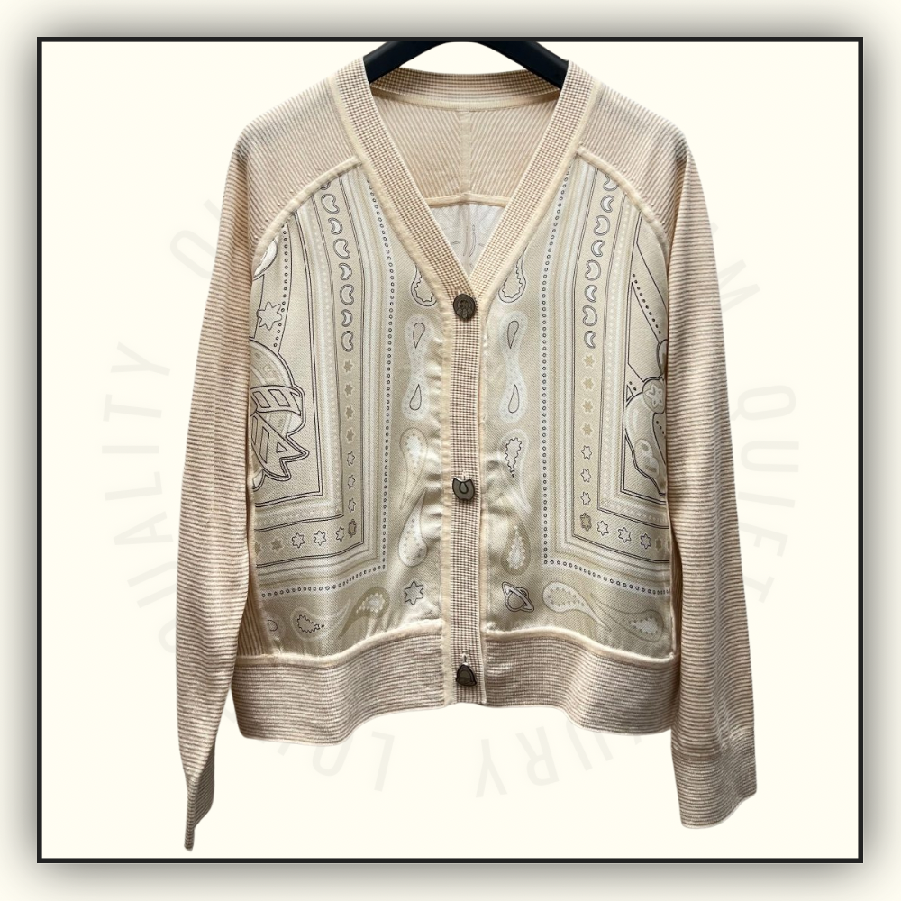 SILK KNIT SLEEVE CARDIGAN