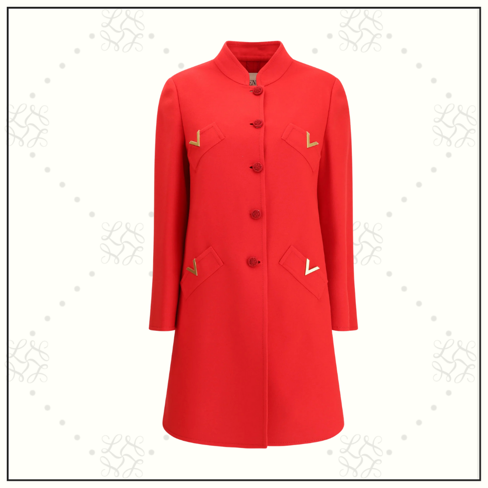 WOOL CASHMERE COAT WITH MANDARIN COLLAR