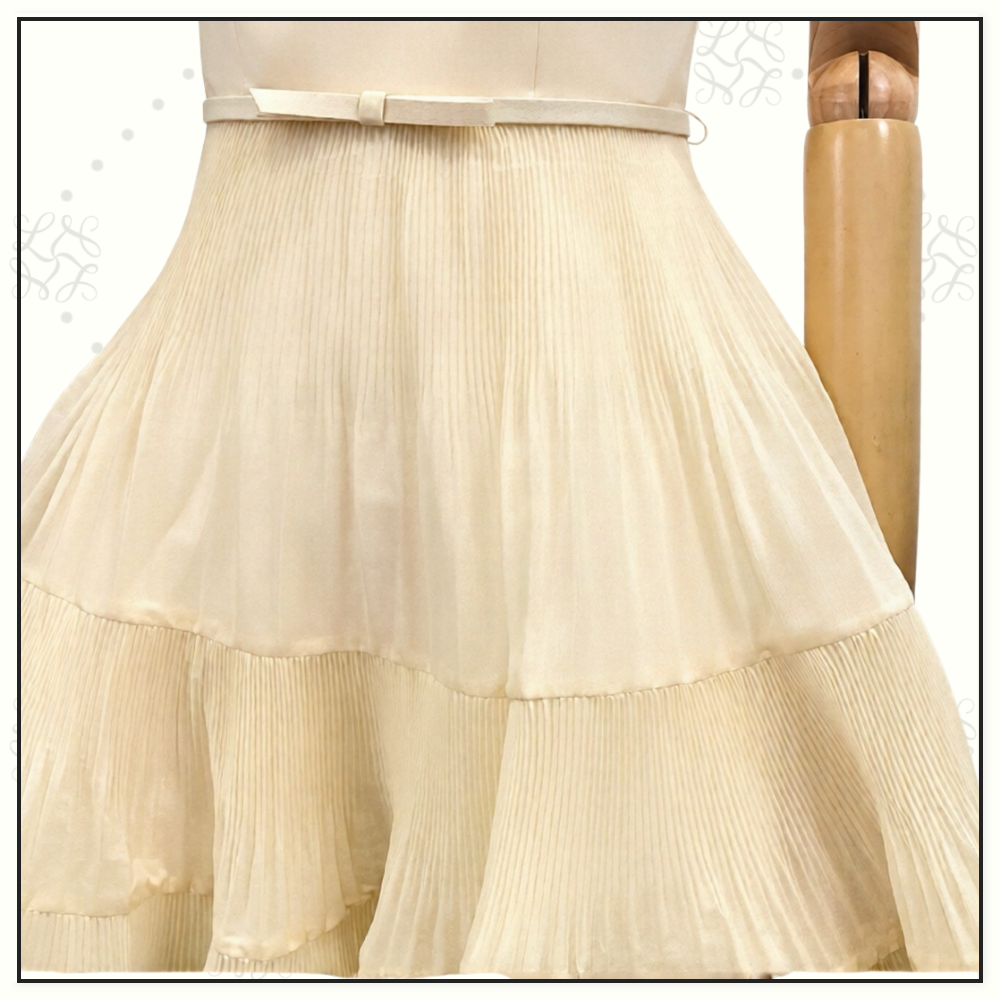 EMBROIDERED FRILLED MINI DRESS