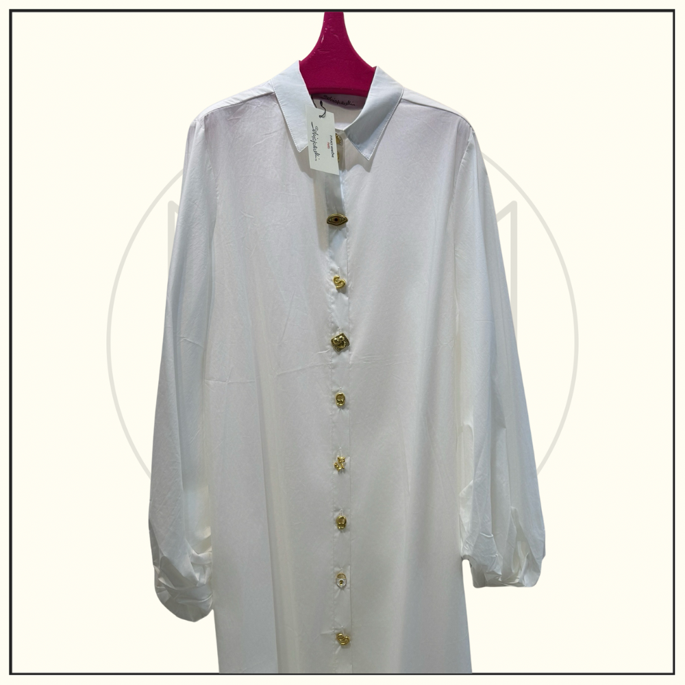 BALLOON SLEEVE SHIRT DRESS