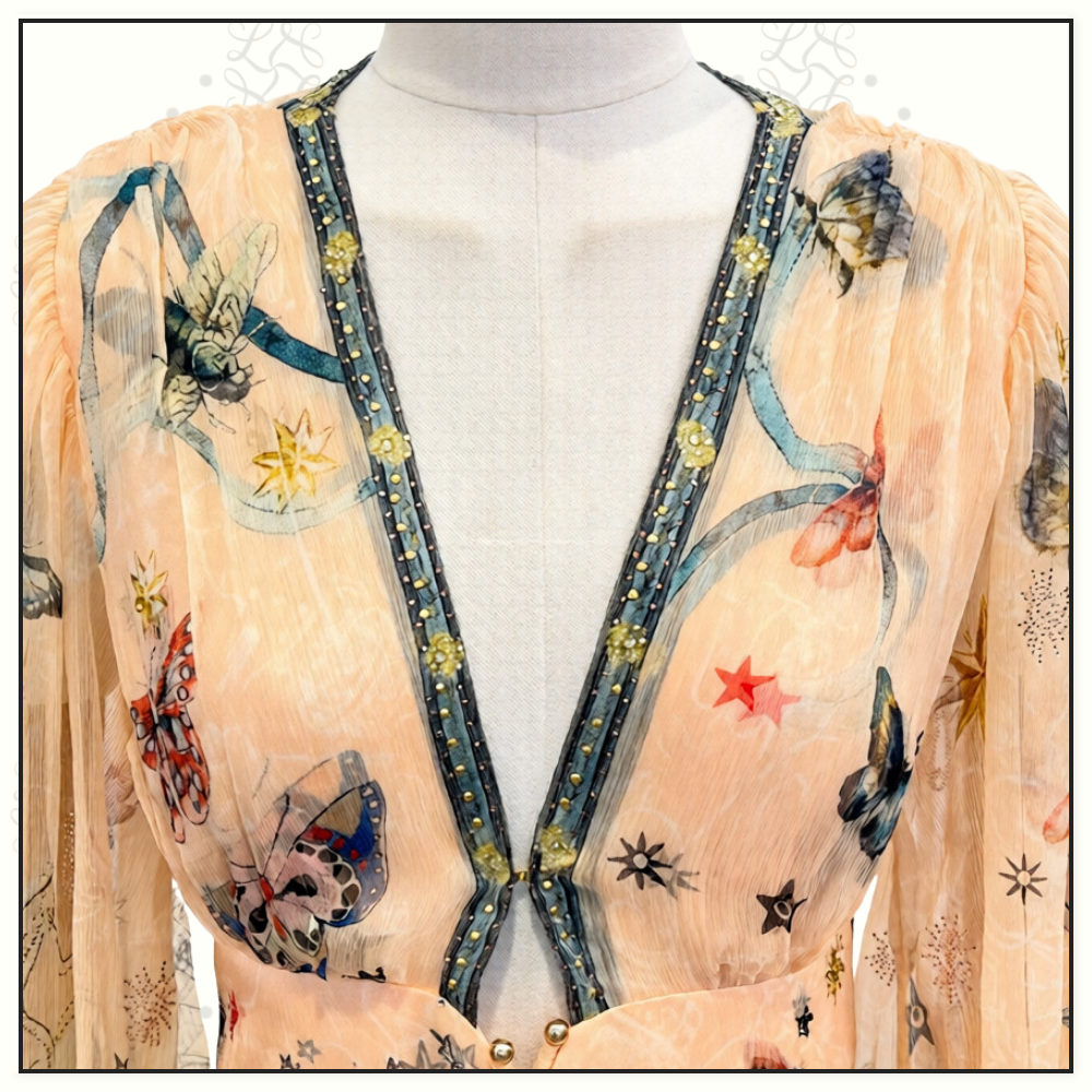 HARDWARE DETAIL LONG SLEEVE DRESS