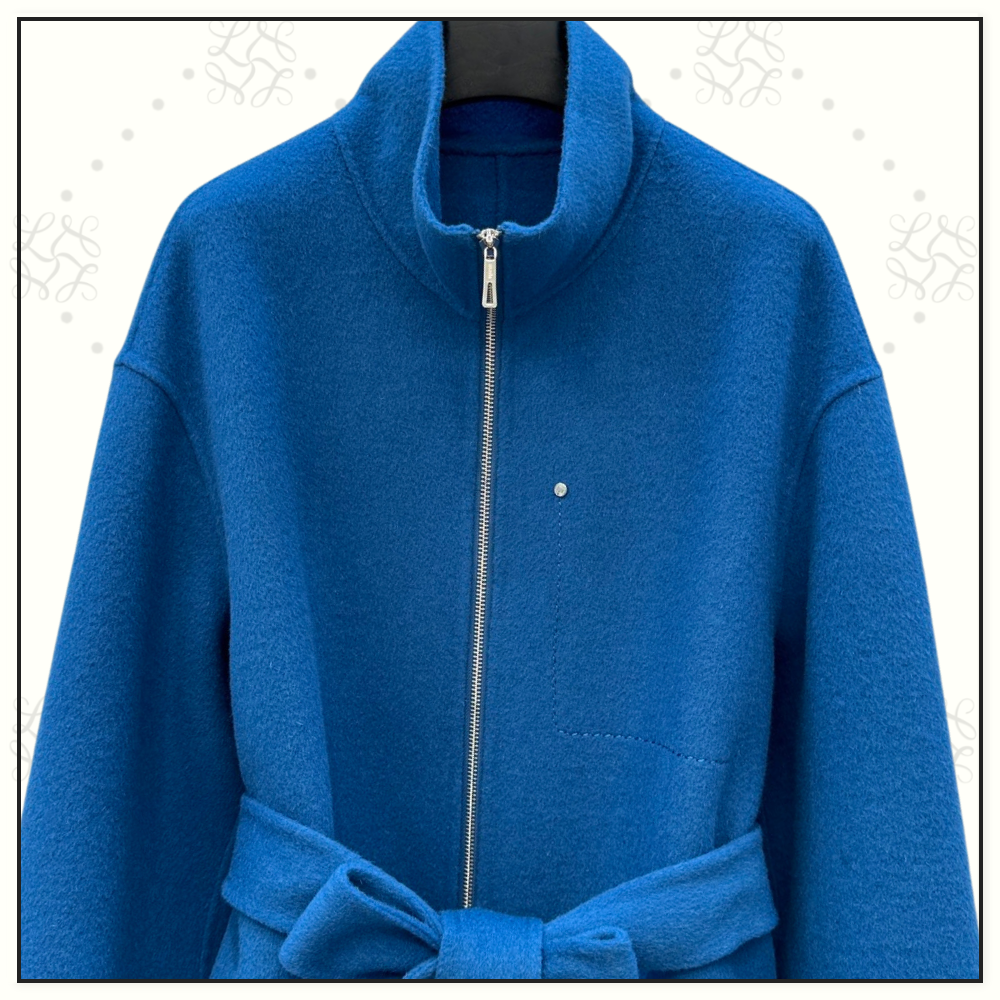 CASHMERE ZIP FRONT COAT