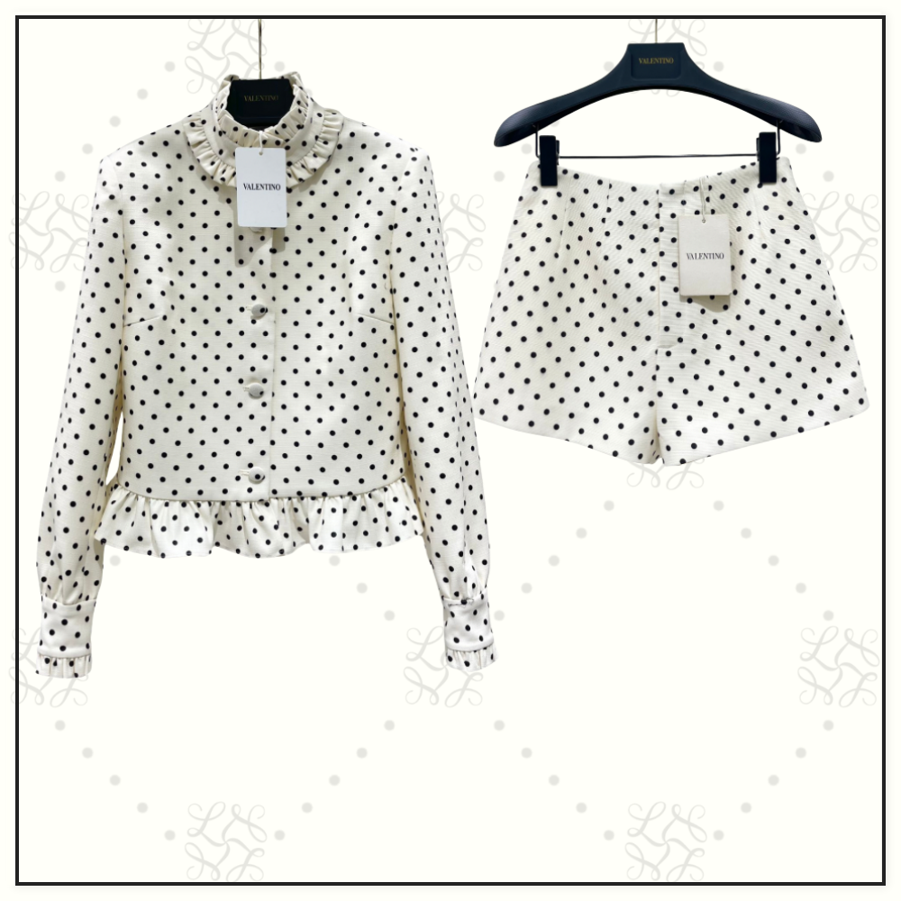 POLKA DOT PRINT JACKET & SHORT