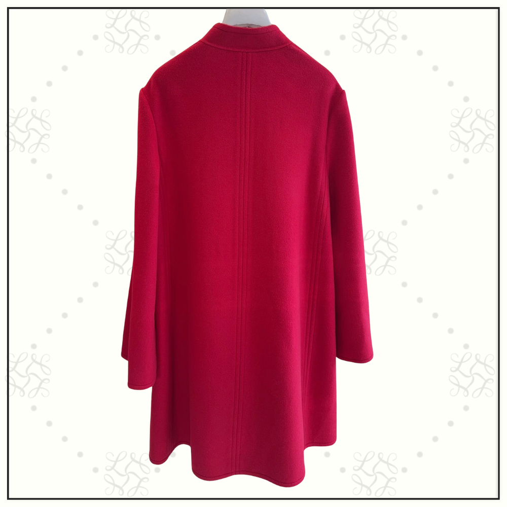 WOOL CASHMERE COAT WITH MANDARIN COLLAR