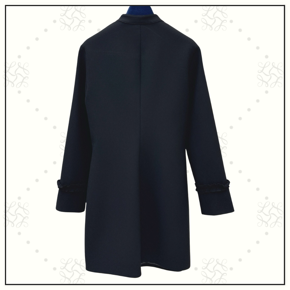 RUFFLE TRIM JERSEY DRESS