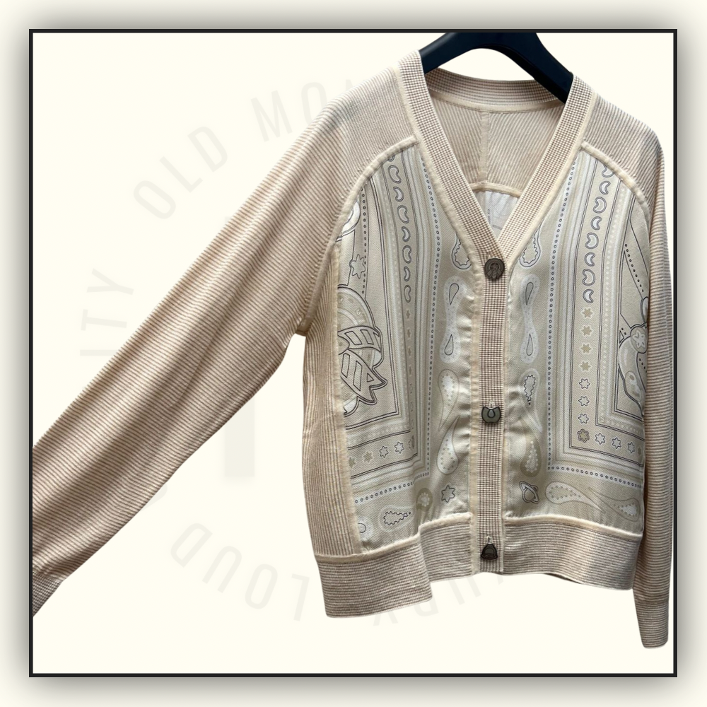 SILK KNIT SLEEVE CARDIGAN