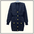 BUTTON EMBELLISHED TWEED MINI DRESS