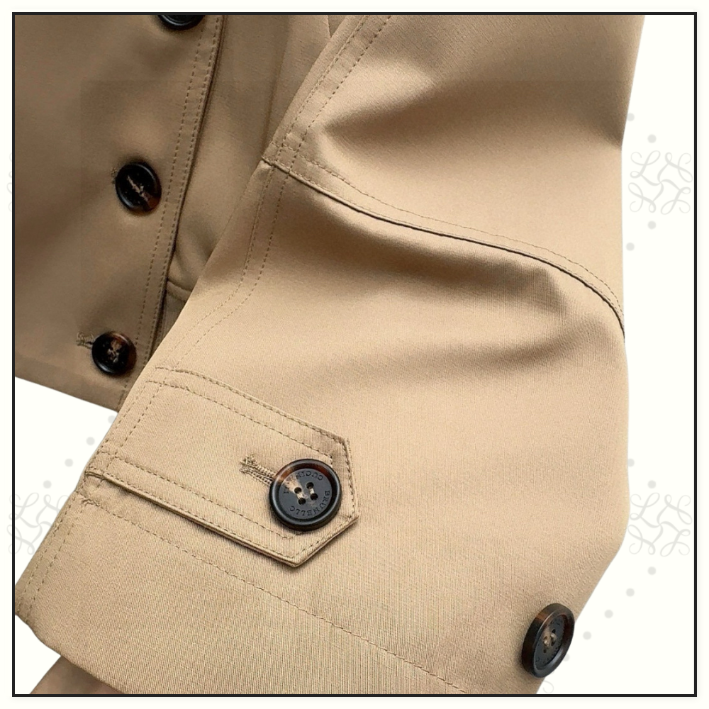 CROPPED COTTON BLEND GABARDINE JACKET