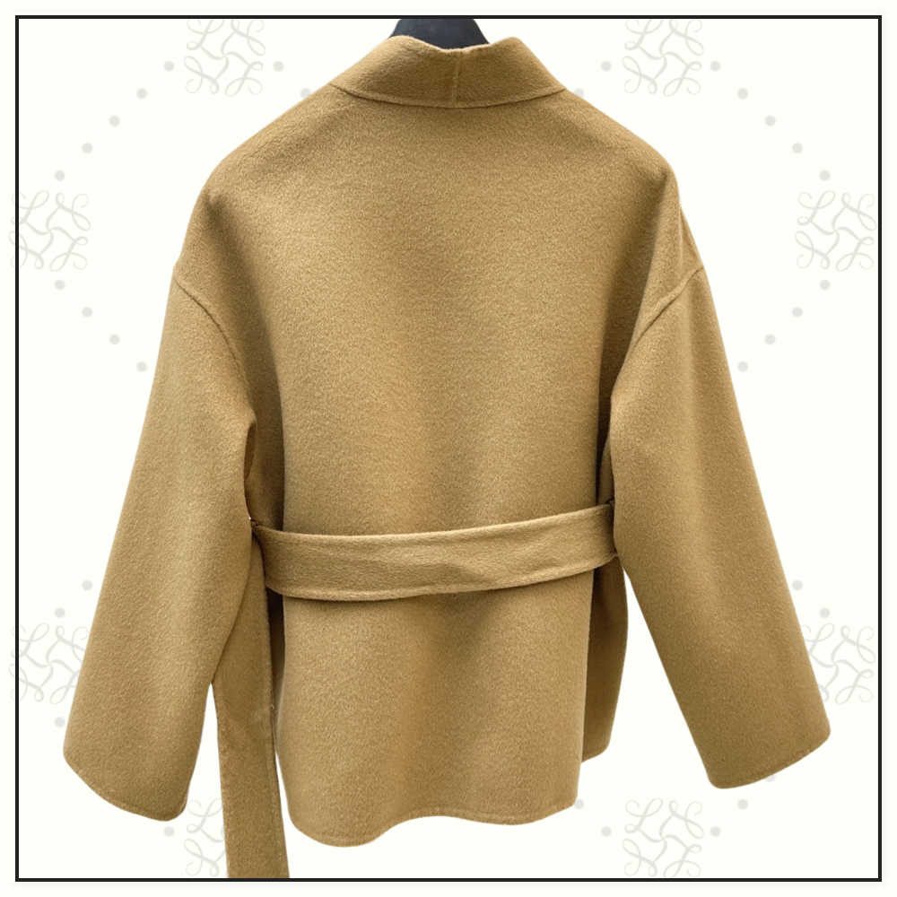 VIRGIN WOOL & SILK BELTED JACKET