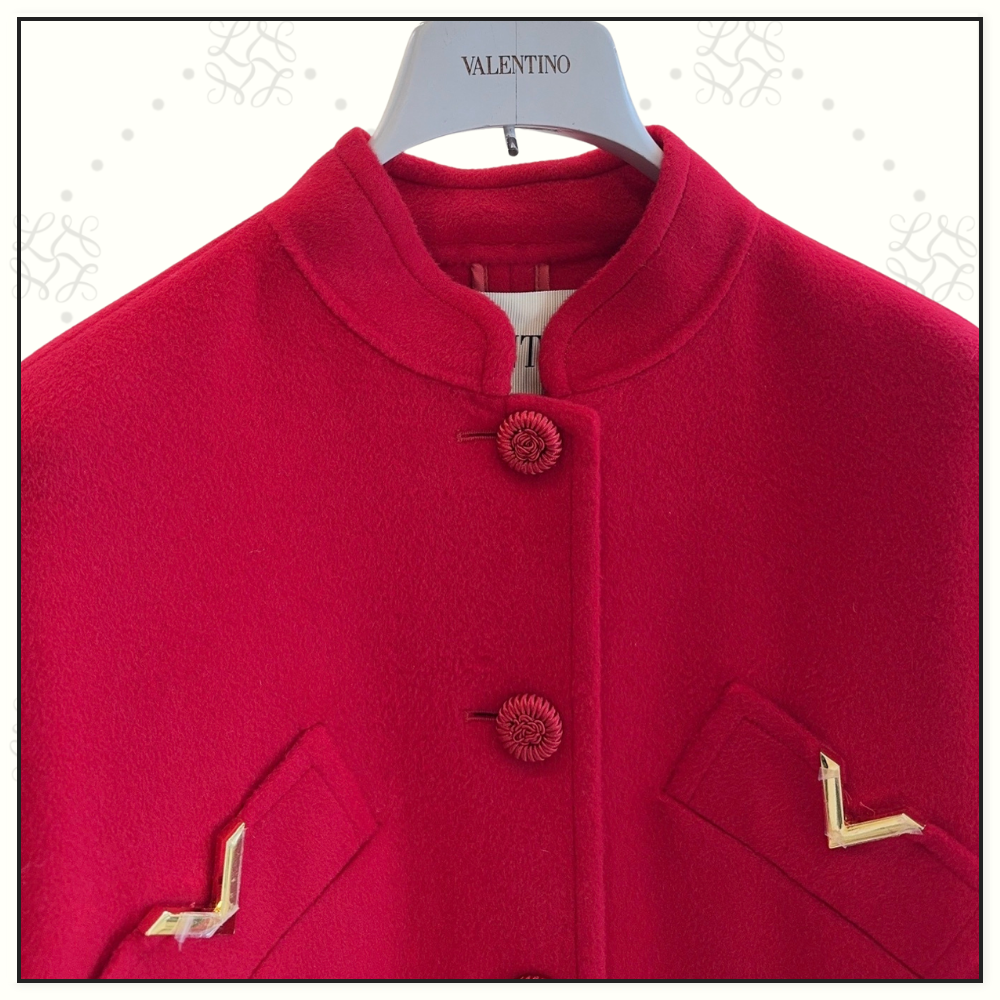 WOOL CASHMERE COAT WITH MANDARIN COLLAR