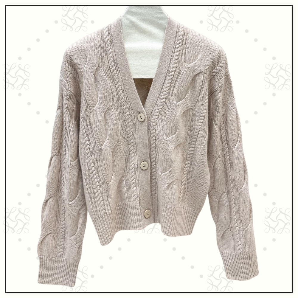 CASHMERE CABLE KNIT CARDIGAN
