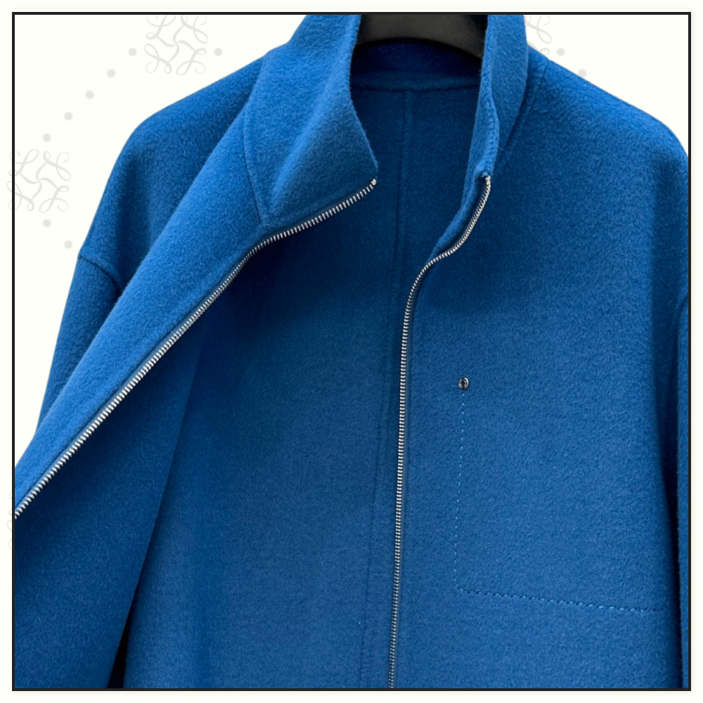 CASHMERE ZIP FRONT COAT