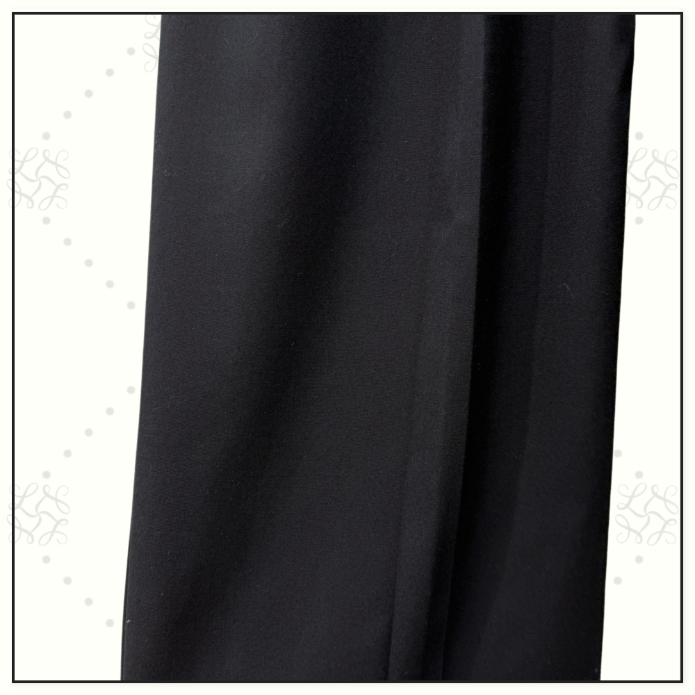 WOOL LEATHER WAISTBAND TAILORED TROUSERS