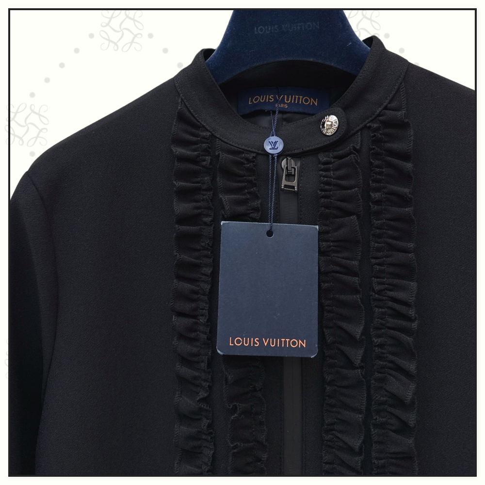 RUFFLE TRIM JERSEY DRESS