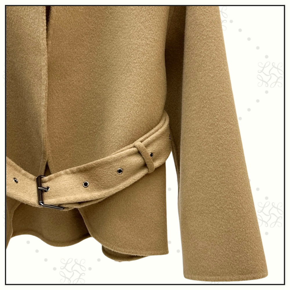 VIRGIN WOOL & SILK BELTED JACKET