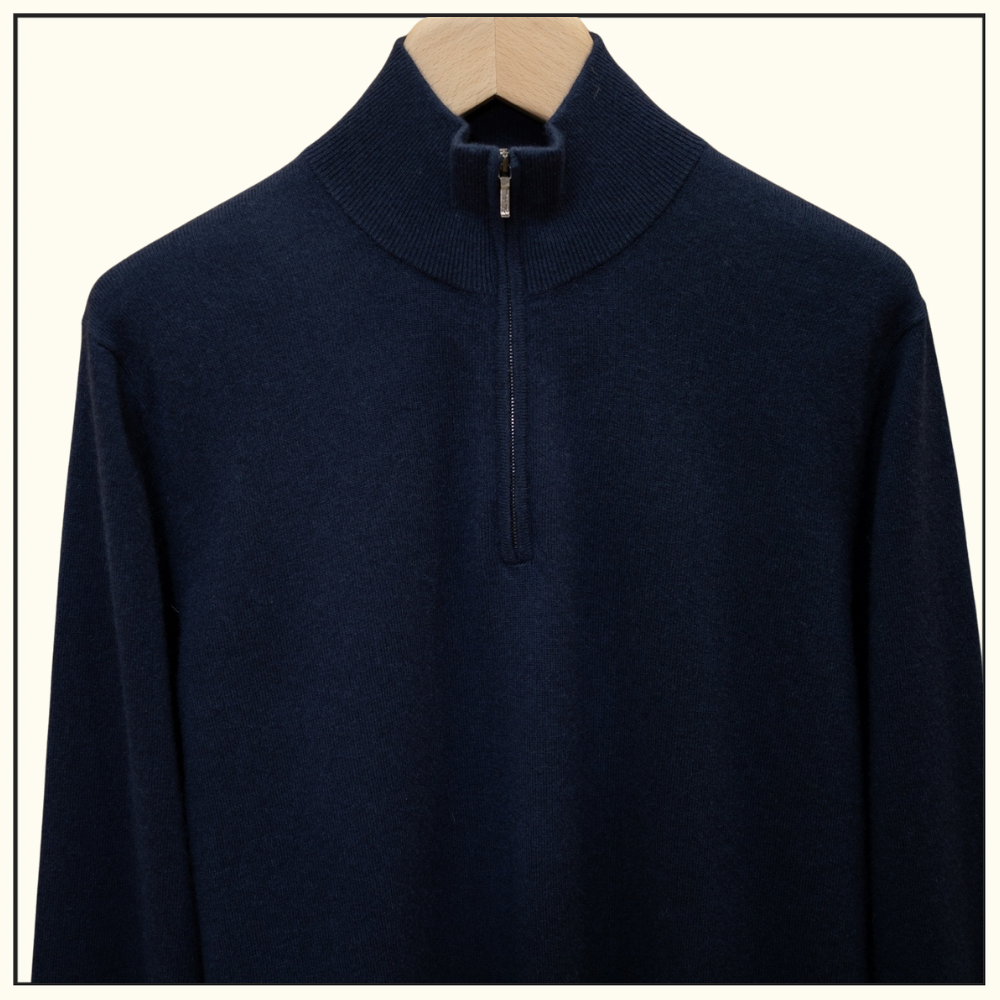 CASHMERE HALF ZIP SWEATER