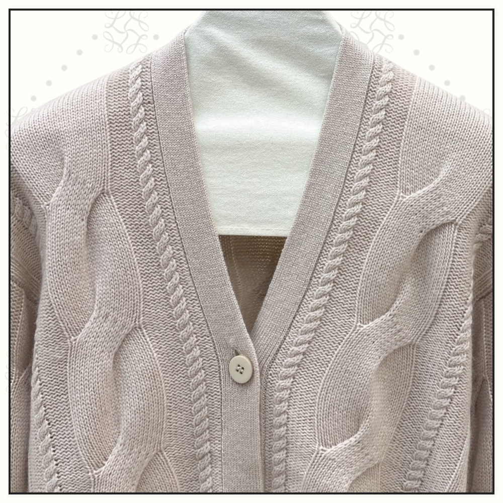 CASHMERE CABLE KNIT CARDIGAN