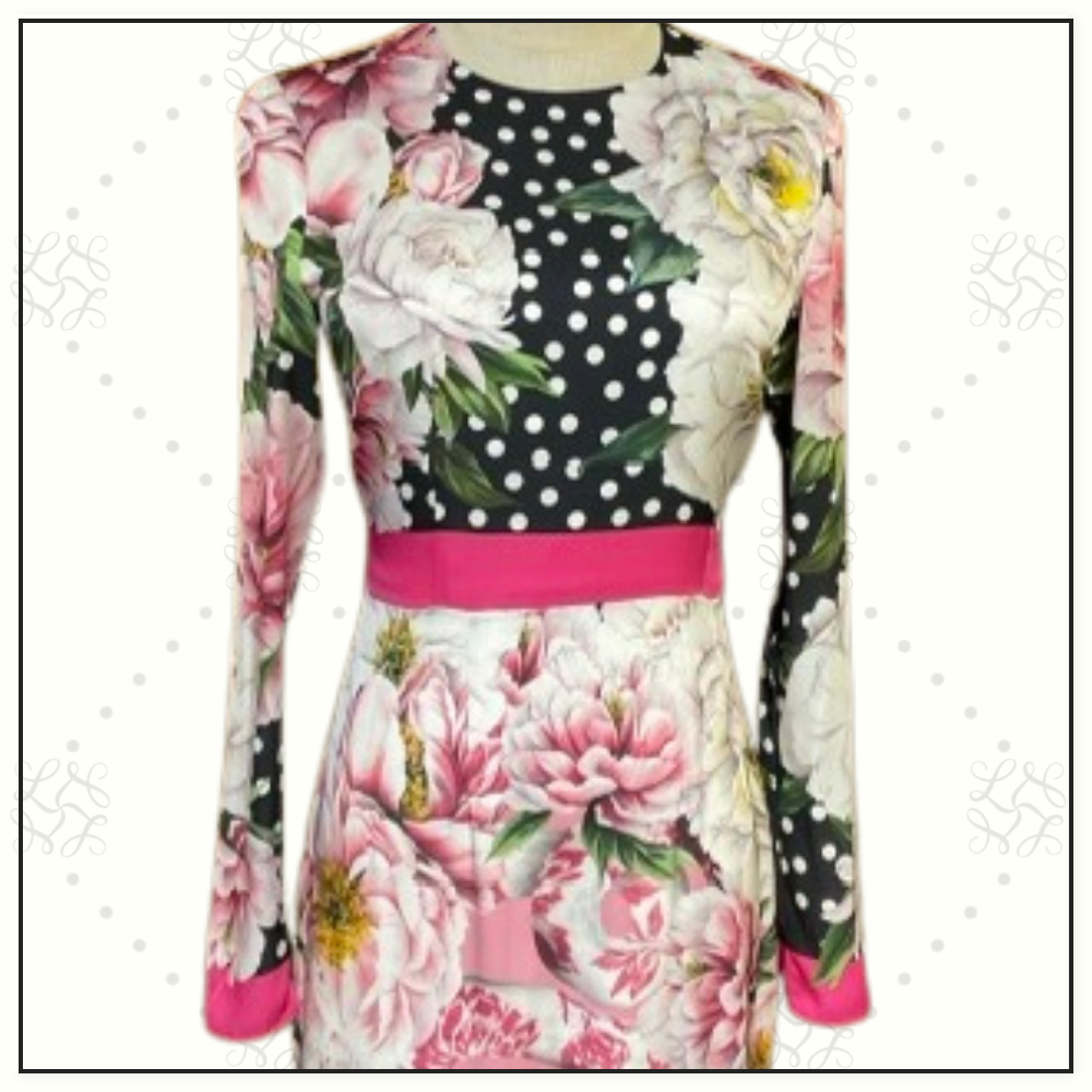 PRINTED SILK PENCIL DRESS