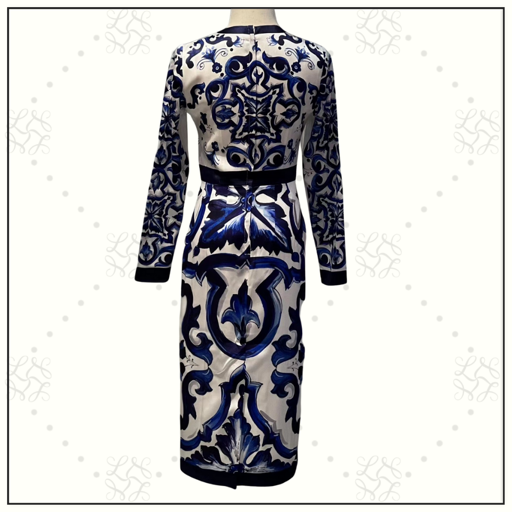 SILK MAJOLICA PENCIL DRESS