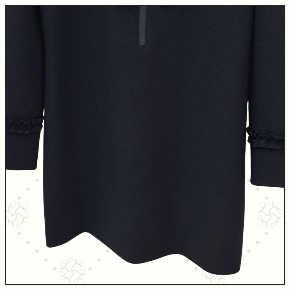 RUFFLE TRIM JERSEY DRESS