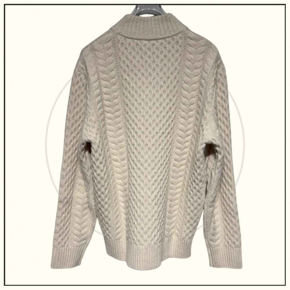 WOOL KNIT HALF ZIP SWEATER