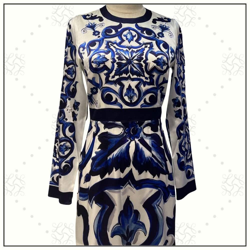 SILK MAJOLICA PENCIL DRESS